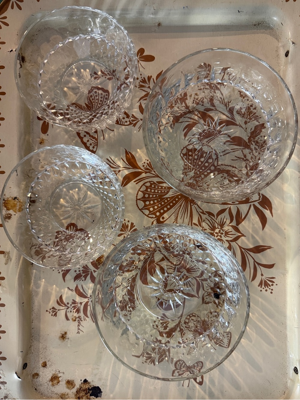 Vintage Arcoroc France Clear Glass Bowls - Set of 4